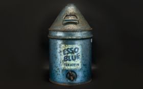 An Original Blue Coloured Paraffin Container. 21 inches in height.