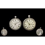 Robert Scanlon Preston Sterling Silver Lever - Key Wind Open Faced Pocket Watch.