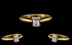 Ladies - Top Quality Millennial 2000 18ct Yellow Gold Single Stone Diamond Set Ring.