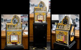 Late 20th C Slot Machine in the style of Watling Rol-A-Top Twin Jackpot Slot Machine with Mint