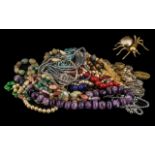 A Bag of Assorted Vintage Jewellery, Mostly Necklaces, Please See Photo.