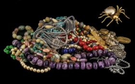 A Bag of Assorted Vintage Jewellery, Mostly Necklaces, Please See Photo.