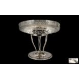 Edwardian Period Superb Quality Silver Olympics Design Pedestal Bowl with geometric, open worked