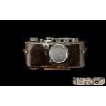 Leica Camera No. 283369 Ernst Leitz Wetzlar 1938 IIIb complete in leather carrying case. In
