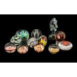 Collection of Glass Paperweights, assorted designs and colours,