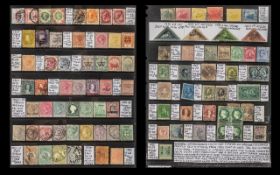 Stamp Interest - Commonwealth collection 160 stamps on hagners & leaves mostly Queen Victoria,