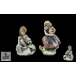 Lladro Hand Painted Porcelain Figures ( 2 ) In Total. Both with Original Boxes.