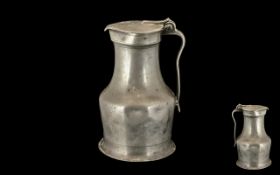 Edinburgh 17th Century Tappit-Hen Pewter Lidded Measure, with a three part hinge,