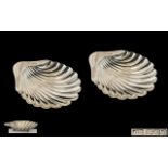 Edwardian Period 1902 - 1910 Superb Quality Pair of Sterling Silver Dishes In Oyster Shell Form and