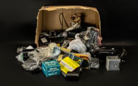 Box Lot of Cameras and Camera Spare Parts.
