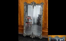 Spelter Gilded & Moulded Rococo Hall Mirror, in the French style. Measures 33" x 17".