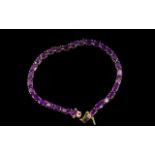 Amethyst Tennis Bracelet, Oval Cut Deep Purple Amethsts Totalling 12.