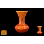 Royal Lancastrian 1930's Orange Mottled Vase of waisted form. Shape 2776. Impressed Royal