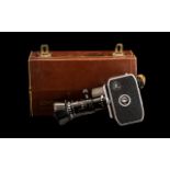 Vintage Bolex Zoom Reflex Paillard Camera in brown leather case