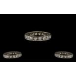 Platinum Attractive Diamond Set Full Eternity Ring of good quality. The round diamonds of