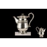 George IV - Superior and Impressive Sterling Silver Teapot of Pleasing Design and Proportions.