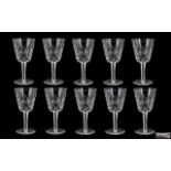 Waterford - Superb Quality Hand Made Cut Crystal Set of ( 10 ) Ten Wine Glasses ' Lisamore '