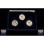 Set Of Three Millennium Silver Coins From Rome Complete In Fitted Case