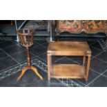 A Small Mahogany Side Table with brass strap work in corners.