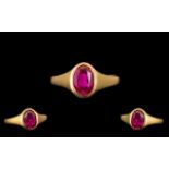 Portuguese 18ct Gold Stunning Single Stone Ruby Set Ring. Poss.