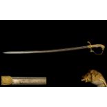 Prussian Cavalry Officers Imperial Sword Damascus Blade, Lions Head Pommel with Ruby Eye,
