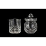 Waterford - Superb Cut Crystal Lidded Preserve Jar. Height 5" - 12.5 cm. Pristine condition.