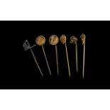Collection of Six Antique Tie Pins,