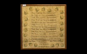 Victorian Sampler Depicting Her Family History by Martha Turner, dated 1841,