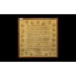 Victorian Sampler Depicting Her Family History by Martha Turner, dated 1841,