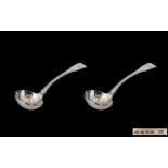 George III Fine Pair of Sauce Ladles of Small Proportions. Hallmark London 1809, Makers Marks W.