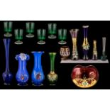 Misc Collection of Coloured Glass Ware,