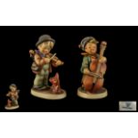 Hummel Figure ( 2 ) In Total. 1/ Young Boy Playing The Violin. 2/ Young Boy Playing Cello, Height 5.