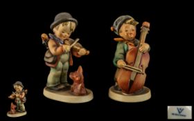 Hummel Figure ( 2 ) In Total. 1/ Young Boy Playing The Violin. 2/ Young Boy Playing Cello, Height 5.