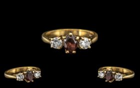 9ct Gold Ladies CZ Dress Ring. Attractive ring, please see images. Ring size N.