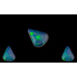 Ethiopian Natural Milky Blue Pear Shaped Opal. Measurements 16.3 x 12.9 x 4 mm. 2.08 cts - 2.