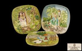 Beswick Beatrix Potter Hand Painted Trio of Collectors Plates.