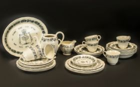 Grindley Royal Cauldon 'Passover' Tea Service, comprising 8 teacups, 6 saucers, 6 side plates,