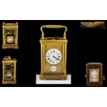 Goldsmiths and Silversmiths Signed Fine Quality Gilt Cased Carriage Clock. c.