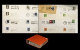 A Stamp Album Full of Franked English Envelopes and Stamps together with an extra folder.