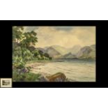 Edward. H. Thompson Fine Watercolour Drawing of ' Derwent Water Lake District ' Dated 1921. Framed