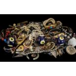 Bag of Costume Jewellery to include statement necklaces, bracelets, beads and chains.