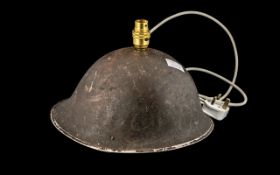 WWll Military Helmet, drilled for a lamp