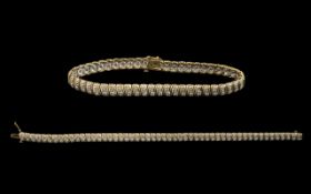 9ct Gold Diamond Bracelet each link set