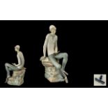Lladro Handpainted Porcelain Tall Figure