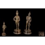 Pair of Bronzed Finish Resin Soldiers -