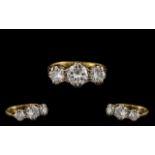 18ct Gold Attractive and Quality Three Stone Diamond Set Ring