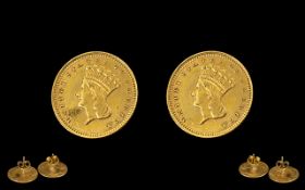 United States Pair of 22ct Gold Indian H