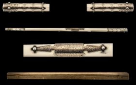 Fine Quality Victorian Conductor's Silver Mounted Ivory Baton, engraved to attached cartouche '