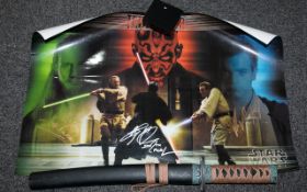 Star Wars The Phantom Menace A3 Studio Promo Signed By Cast &amp;