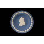 Blue Jasper Wedgwood Round Sweet Dish to commemorate Sir Winston Churchill centenary 1874-1974.